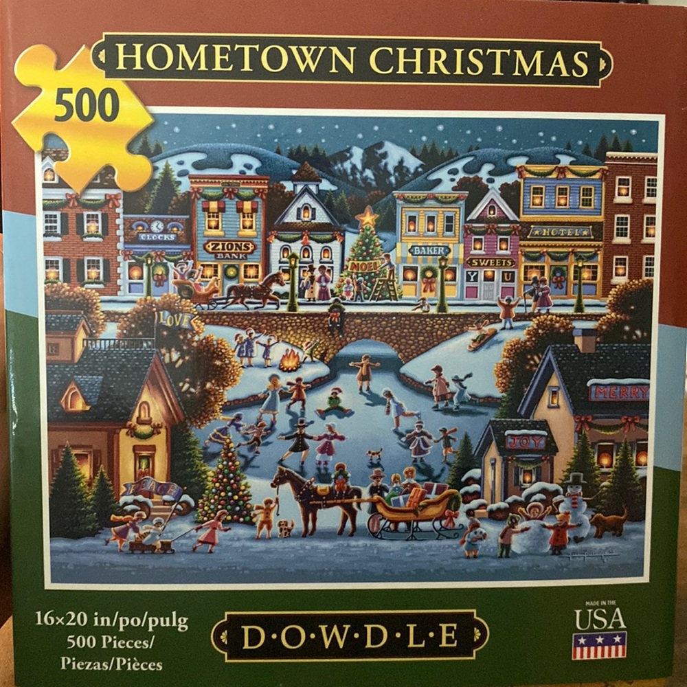 Brand new. eric Dowdle puzzles. Hometown Christmas. 500 pcs.